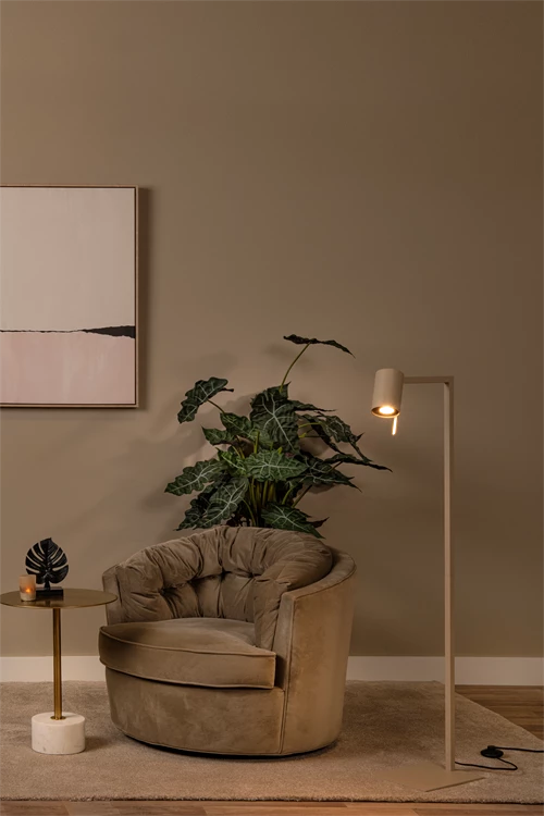 Lucide LESLEY - Leeslamp - 1xGU10 - Taupe - sfeer 1